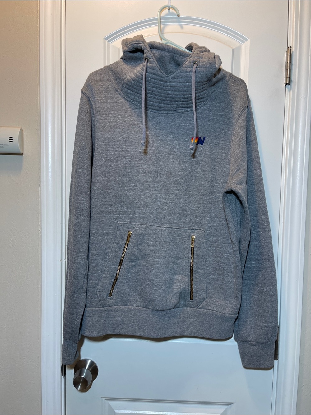 Aviator Nation Heather Gray Pullover with Gold Zips